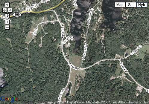 Google Map - Close Up of Forks in the Road
